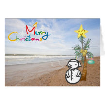 SAYING MERRY CHRISTMAS "FROM THE BEACH" GREETING CARD