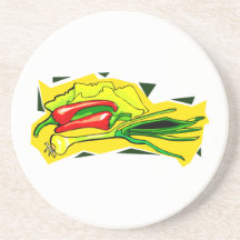 sazona scallions con pimienta en gráfico amarillo  posavasos personalizados