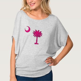 SC Pink Logo Women's Bella Flowy Circle Top, Grey Tee Shirt