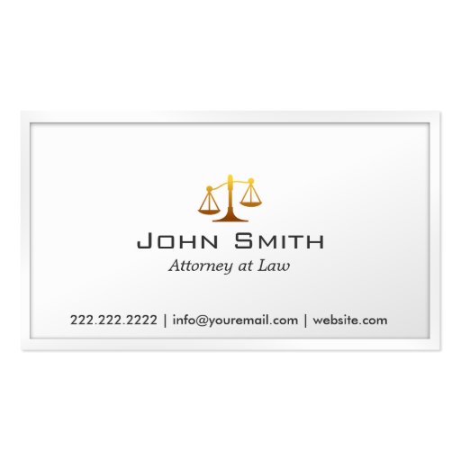 Scale of Justice Attorney/Lawyer Business Card (front side)