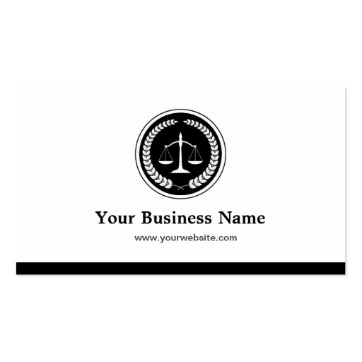 Scale of Justice Lawyer Attorney - Simple Elegant Business Card Templates (front side)