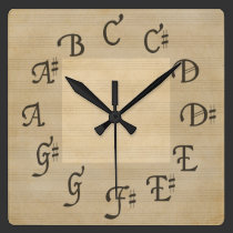 Scale of Music Notes, Antique Look wall clocks