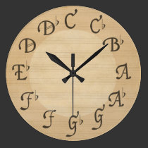 Scale of Notes with Flats, Antique Look wall clocks