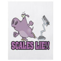 scales lie mad hippo diet humor cartoon flyer design