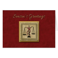Scales of Justice, Attorney, Holiday Greeting Greeting Card