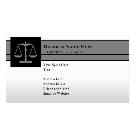 scales of justice business card