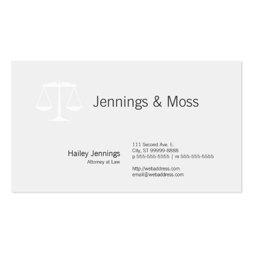Scales of Justice Business Card
