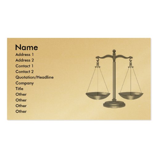 Scales of Justice Business Card (front side)