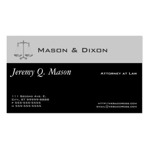 Scales of Justice Business Cards