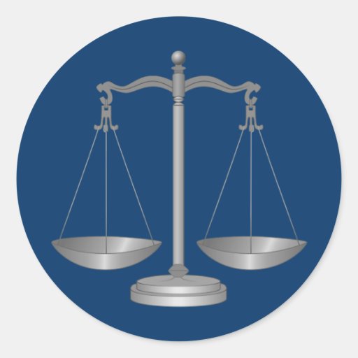 Scales of Justice Classic Round Sticker Zazzle