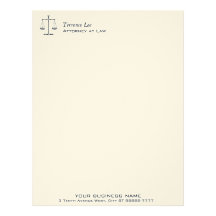 Scales of Justice Custom Letterhead