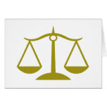 Scales of Justice - Gold Greeting Cards