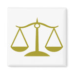 Scales of Justice - Gold Refrigerator Magnets