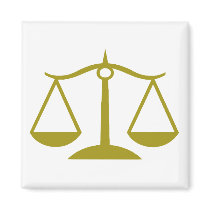 Scales of Justice - Gold magnets