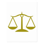 Scales of Justice - Gold Post Card