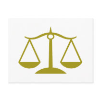 Scales of Justice - Gold postcards