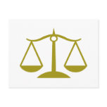 Scales of Justice - Gold Postcards