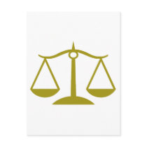 Scales of Justice - Gold postcards