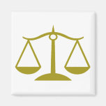Scales of Justice - Gold Refrigerator Magnets