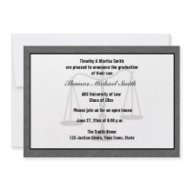 Scales of Justice, Gray, Graduate Annoucement Personalized Invite