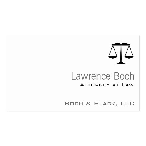 Scales of Justice (Law) Business Card Templates (front side)