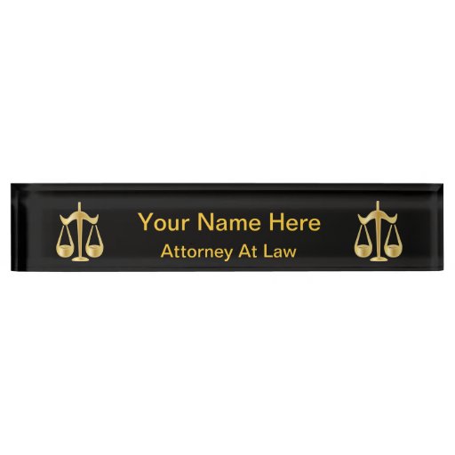 Scales of Justice Law DIY Text Desk Name Plate Zazzle