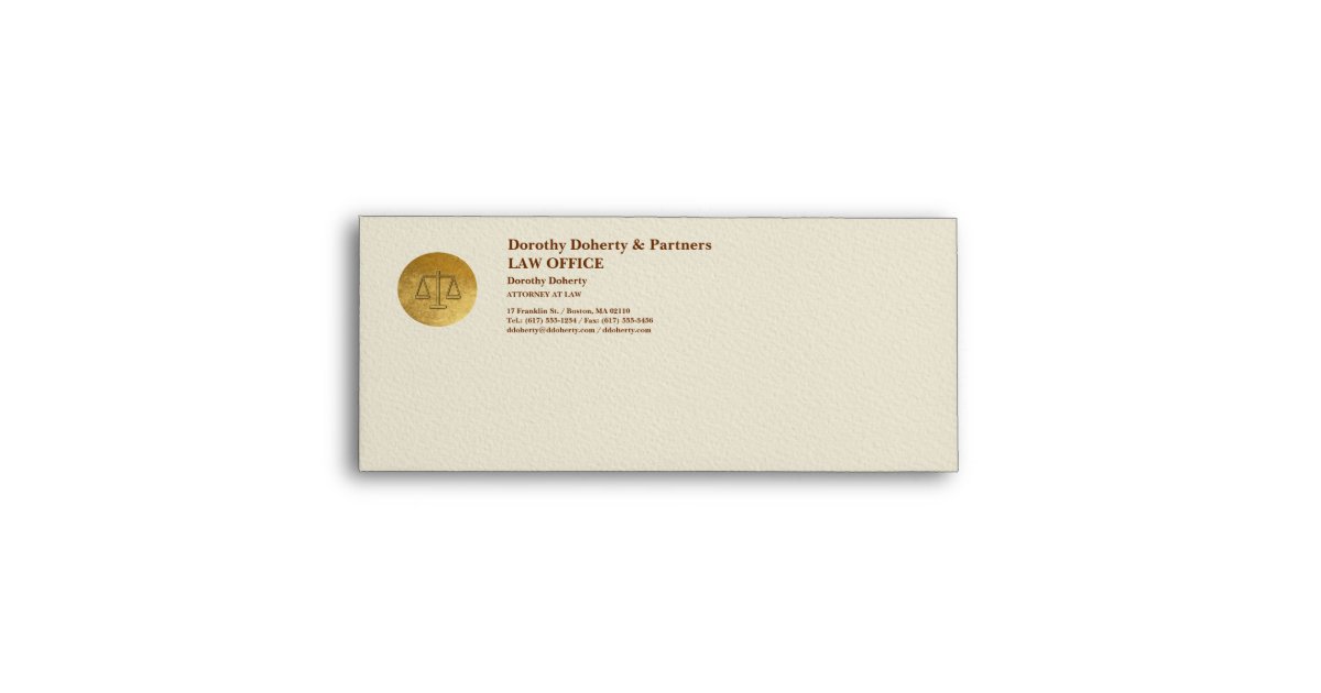 Scales of Justice LAW OFFICE Envelope Zazzle