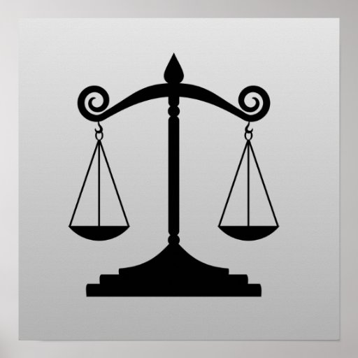 Scales of Justice on Gradient Print | Zazzle