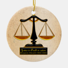 Scales of Justice on Parchment (Personalized) Christmas Ornaments