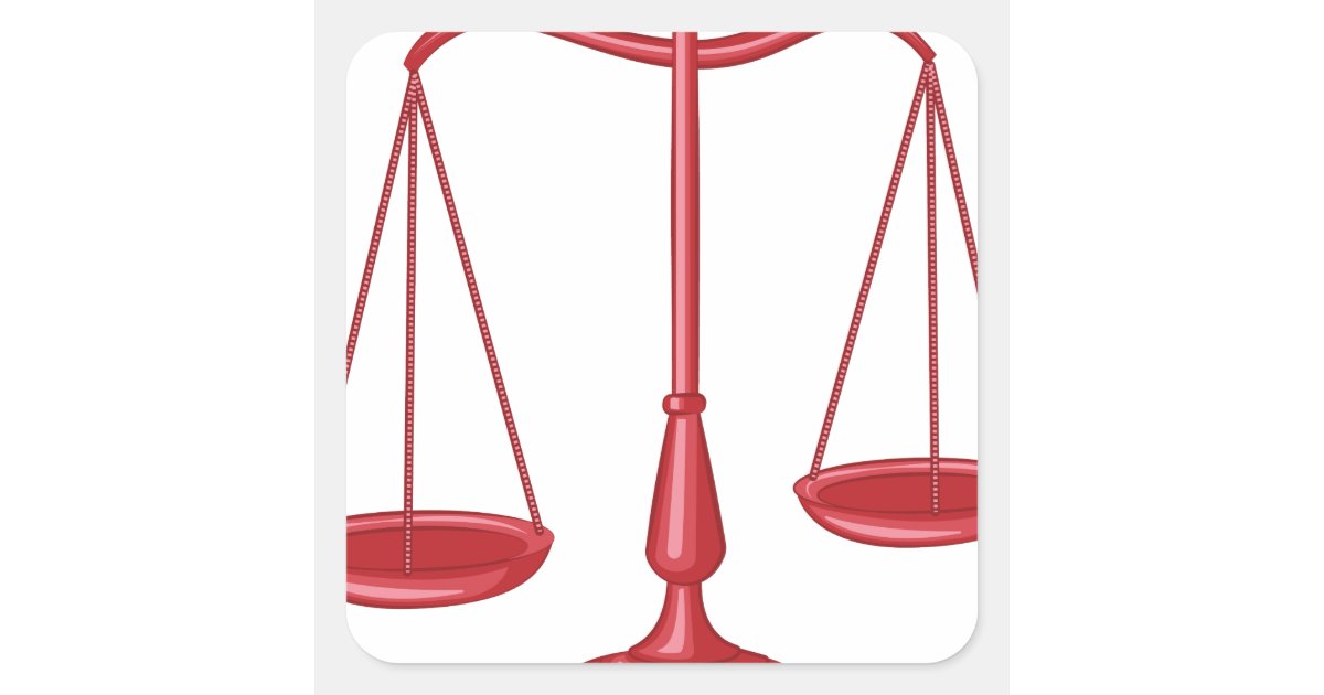 Scales Of Justice Square Sticker Zazzle