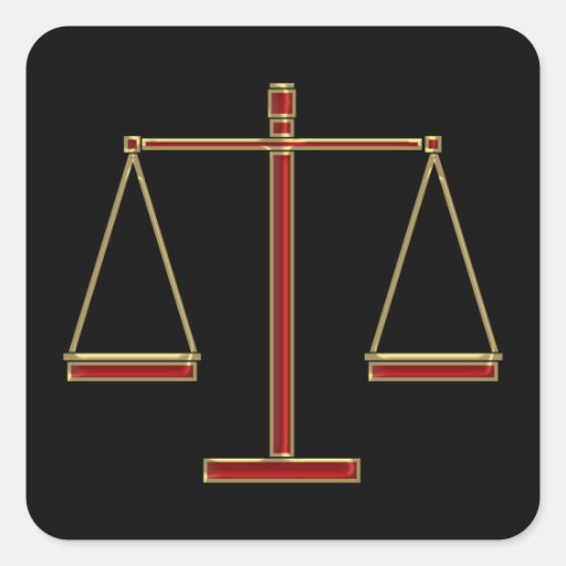 Scales of Justice Square Sticker Zazzle