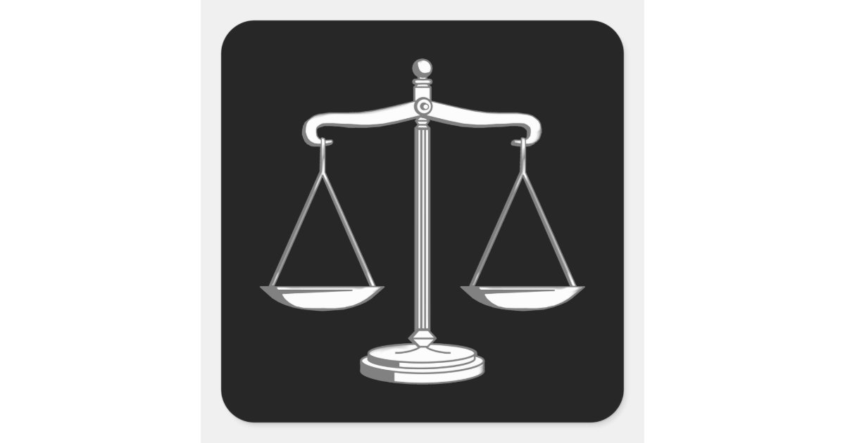 Scales of Justice Square Sticker Zazzle