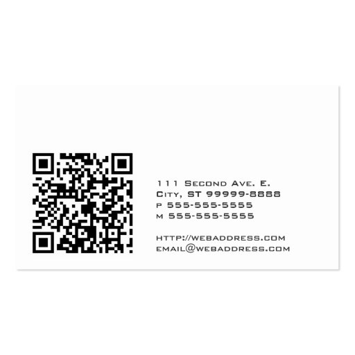 Scales of Justice w/ QR Codes Business Card (back side)