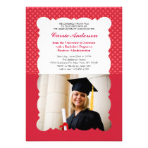 Scallop Edge Modern Photo Graduation Invitation invitations