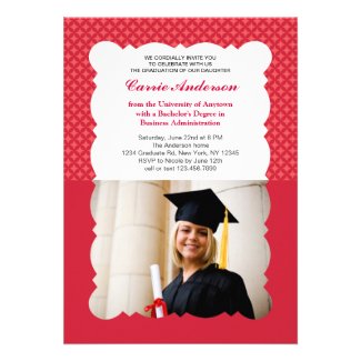 Scallop Edge Modern Photo Graduation Invitation