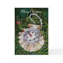 Scallop Shell Ornament Merry Christmas Card