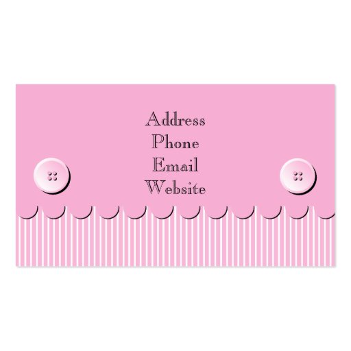 Scallop Stripe and Button Envelope Business Card (back side)