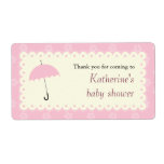 Scalloped Lace Baby Shower Label