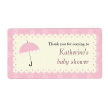 Scalloped Lace Baby Shower Label