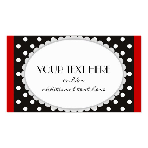 Scalloped Polka Dot Business Card (front side)