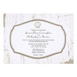 Scalloped Shell Rustic Beach Wedding Invitation