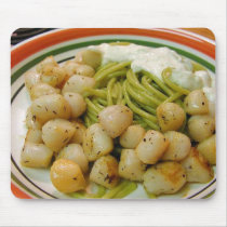 Scallops Seafood Pasta Food Dinner mousepads by lifesphere Scallops Seafood Pasta Food Dinner mousepads