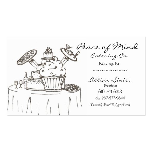 scan0003, Peace of Mind, Catering Co., Lillian ... Business Cards (front side)
