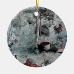 Scandinavian Children Picnicking and Fishing Christmas Ornaments