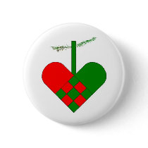 Scandinavian Christmas Hearts buttons