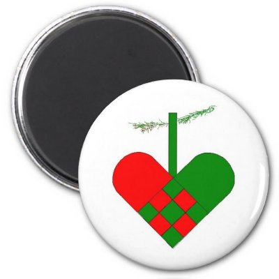Scandinavian Christmas Hearts magnets