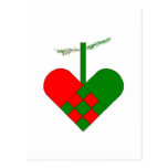 Scandinavian Christmas Hearts Postcard