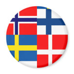 Scandinavian Flags Quartet Fridge Magnets