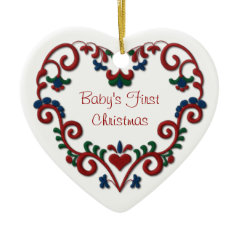 Scandinavian Heart Babys First Christmas Ornaments