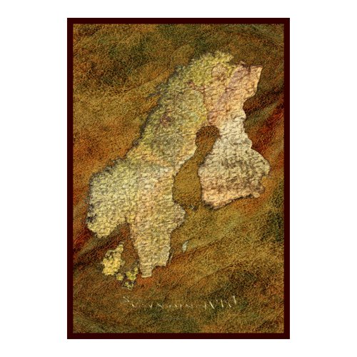 SCANDINAVIAN MAP Art Poster II print